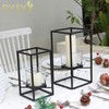 PYSYY Set of Candlestick Holders in Two Sizes, Versatile Square