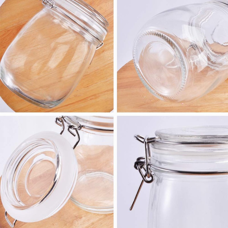 Betrome 25 oz 6 Pack Clear Glass Jars With Airtight