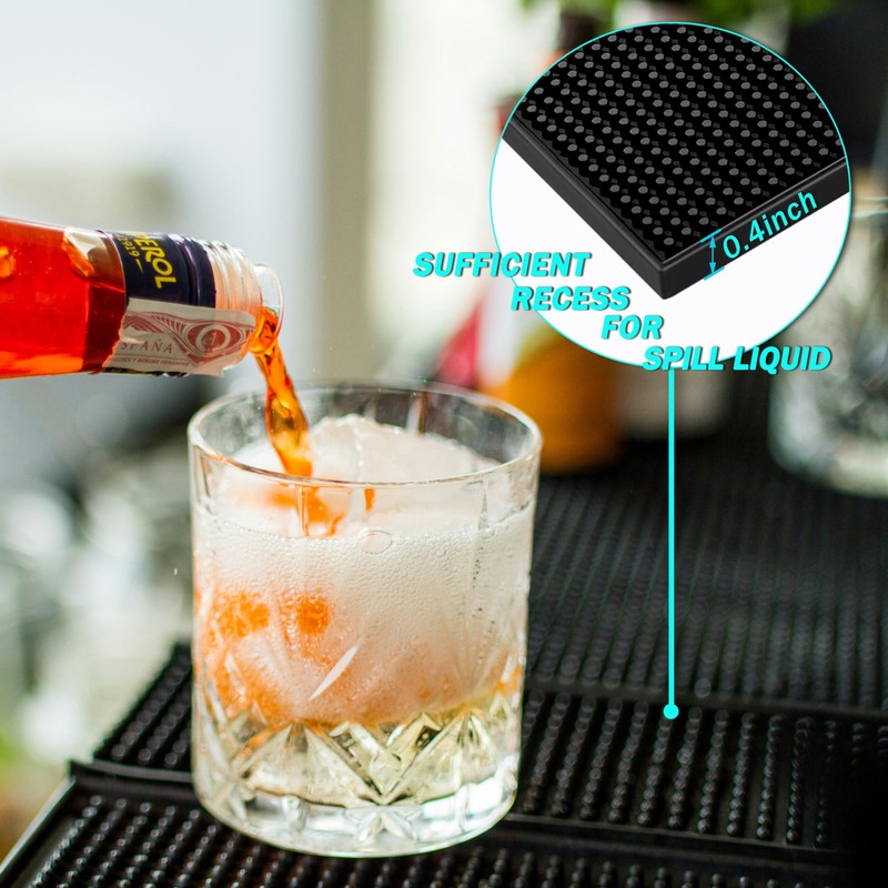 Funny Retro Vinyl Record Coasters with Versatile Bar Mat for