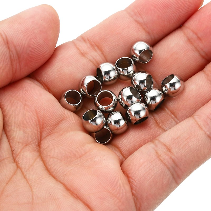 PATIKIL 30pcs Smooth Round Spacer Beads 8mm OD 5mm Inner