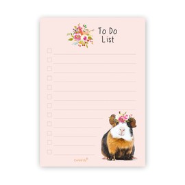 Guinea Pig to Do List Notepad – A6 Size - 50 Tear Off Pages - Guinea Pig Gifts – Notes Organiser – Guinea Pig Lover Memo Desk Pad