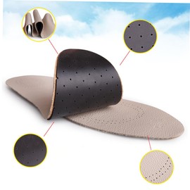 GLEAVI 3pairs Breathable Cowhide Leather Insoles Deodorizing Sports Shoe Pads White for Enhanced Comfort and Dryness Durable Design Shock Absorption Features
