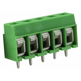 PCB Terminal Block Low Pro 5mm 5 Way Terminal Blocks Standard Terminals 1 Piece - CTB55VG/5
