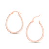 Devin Rose Oval Inside Outside Hoop Earrings for Women Faceted