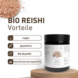 Pilze Wohlrab Pilze Wohlrab - Vitalpilze Reishi Pulver Bio, 100 g Dose, Mikrofein zermahlener Reishi Pilz - H?chste Bio-Qualit?t
