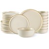 AmorArc Stoneware Dinnerware Sets for 8,Reactive Ceramic Plates and Bowls