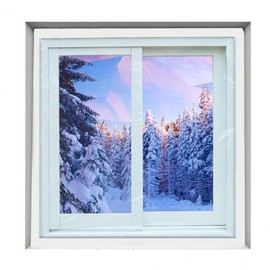 Velcro Window Wind Barrier Film (130x156cm) - Draft Blocker & Insulation Curtain Wind Barrier