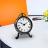 BESTIME AM-07 black metal desk clock, small and exquisite, white