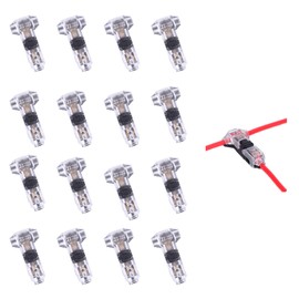 Low Voltage Wire Connectors, Solderless No Wire Stripping 3 Way 1 Pin Small Gauge Wire Connectors, Easy Connection T Tap Connectors, Fits 24-20 Gauge Wires, 16 Pack