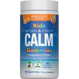 Natural Vitality CALM Kids Suplemento de Magnesio 83 mg por cápsula 60 gomitas sabor cítrico dulce