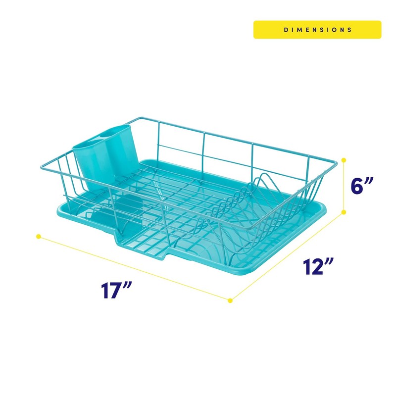 Space-Saving 3-Piece Dish Drainer Rack Set: Efficient Kitchen Organizer for