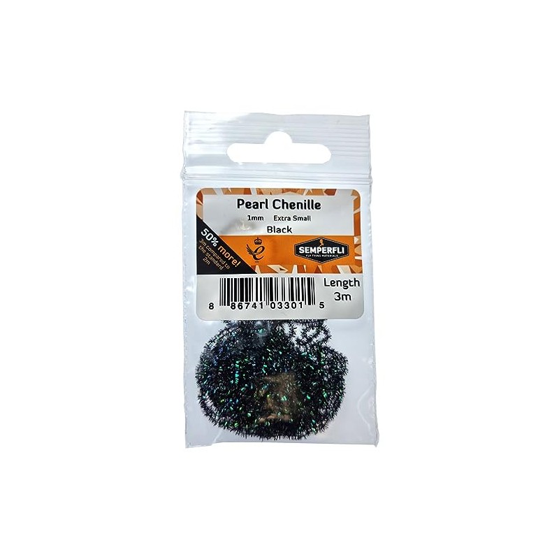 Semperfli Pearl Chenille 1mm X Small Black