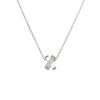 Yondosi 111424121818 Women's Silver Necklace, Small, Silver, Cubic Zirconia