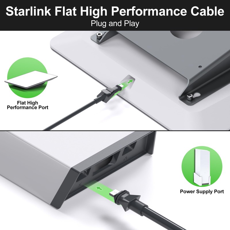 for Starlink Flat High Performance Cable 32.8FT/10M, for Starlink FHP