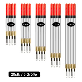 Realure Fishing Floats Set, 20 Pieces Floats Fishing 11/13/15/17/19 cm, Robust Plastic Float Fishing, Trout Floats, Fishing Accessories Floats, for Sea Fishing, Rock Fishing, Ice Fishing, Stream