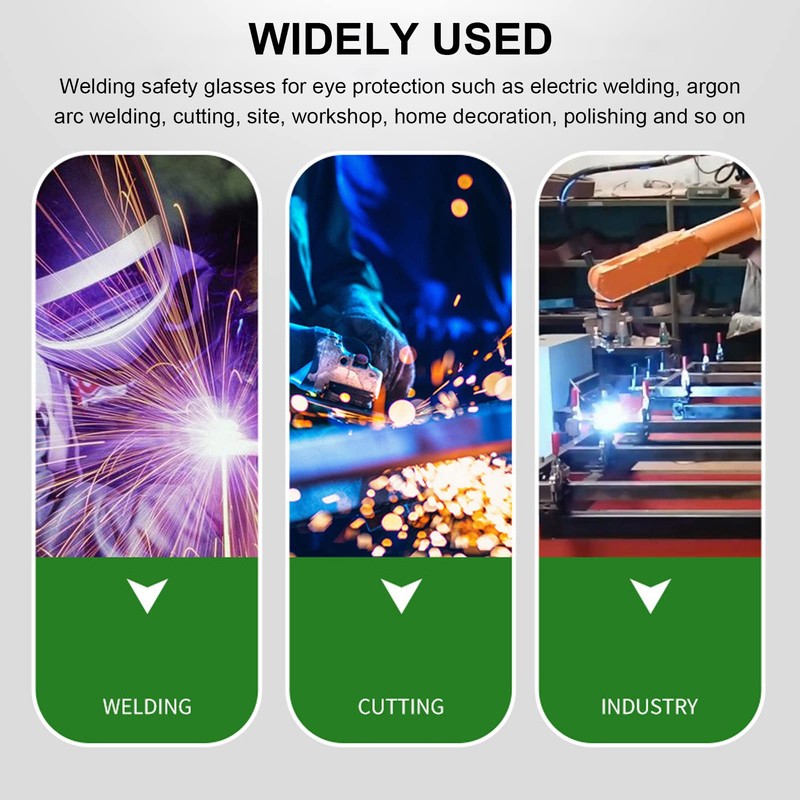 Welding Protective Glasses, Scratch Resistant Reinforced Lenses, UV Protection, Welding
