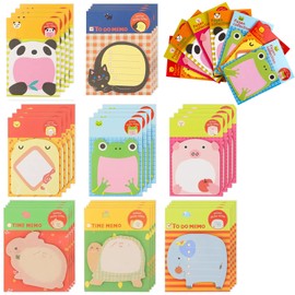 32 Pieces (640 Sheets) Animal Sticky Notes, 8 Styles Mini Cute Sticky Notes for Reminders Sticky Notes for Home, Messages Office, Student Gifts