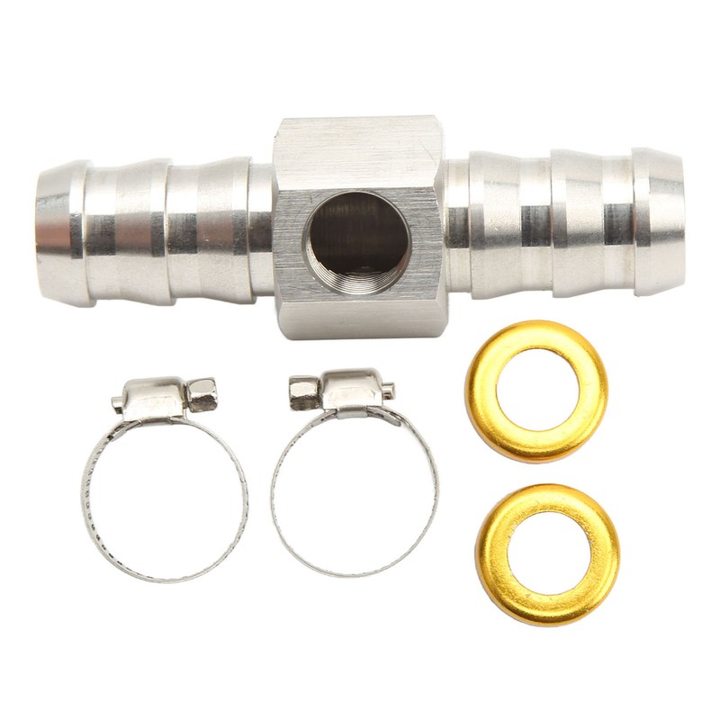 Fuel Line T Fitting Adapter 304 Stainless Steel Pressure Gauge