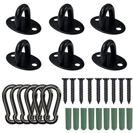 Stainless Steel Ceiling Hooks, Ceiling Hooks Pad Eyes Plate Marine Hardware Hooks with Screws 12 PCS.