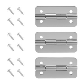 Goktvai 3pcs Stainless Steel Cooler Hinges for Igloo Ice Chests, Freezer Hinges with 12 Screws Replacement Parts Camping Coolers Accessories for Igloo 50-165 QT