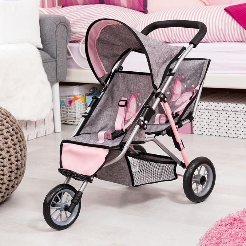 Bayer Design Dolls Twin 3 Wheel Jogger