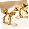 BESPORTBLE 2 Pairs Gold Bowknot Earrings for Women Teens Stylish