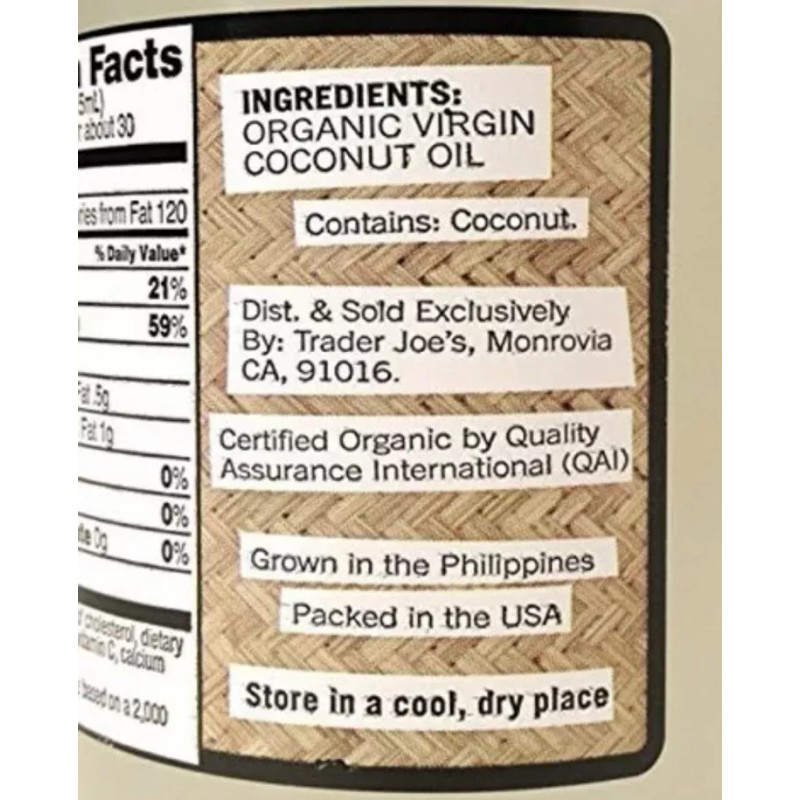 Trader Joe's 3 Jars Trader Joe's Organic Virgin Coconut Oil