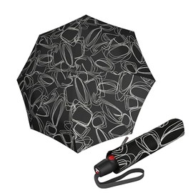 Knirps Brussels T.200 Duomatic Pocket Umbrella Stable and Stormproof, pure black