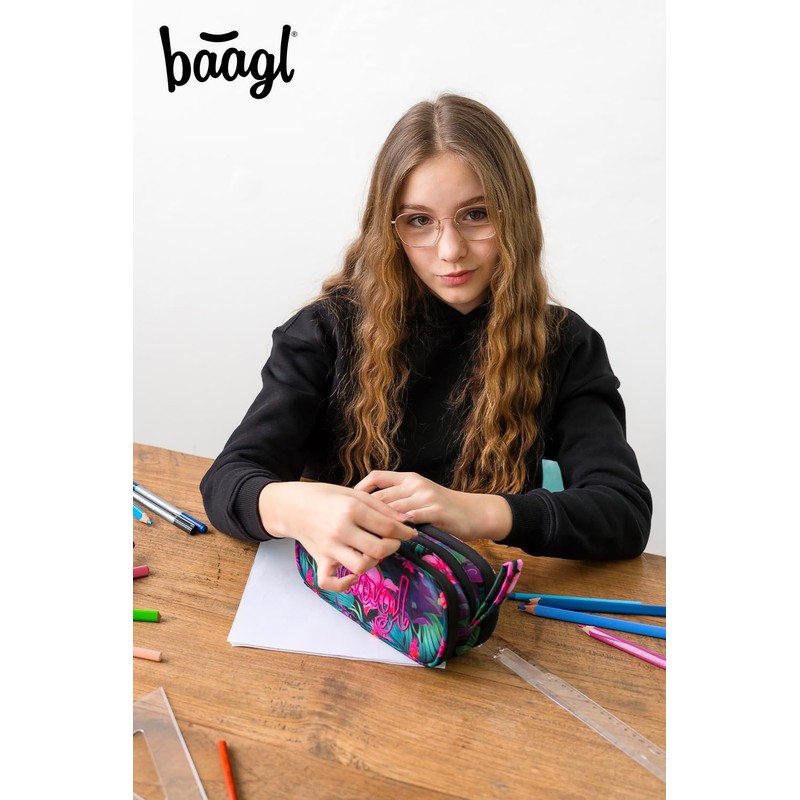 Baagl Pencil Case for Girls, Boys, School Pencil Case with