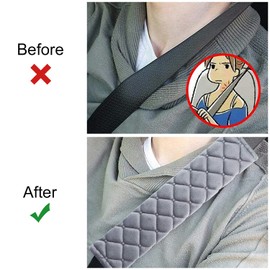 Seat Belt Cover Pad Seatbelt Car Strap Covers 4Pcs Seat Cover Soft Shoulder pad for Helping Protect Your Shoulder from The Rubbing Kids for Kids&Adults (Gray)