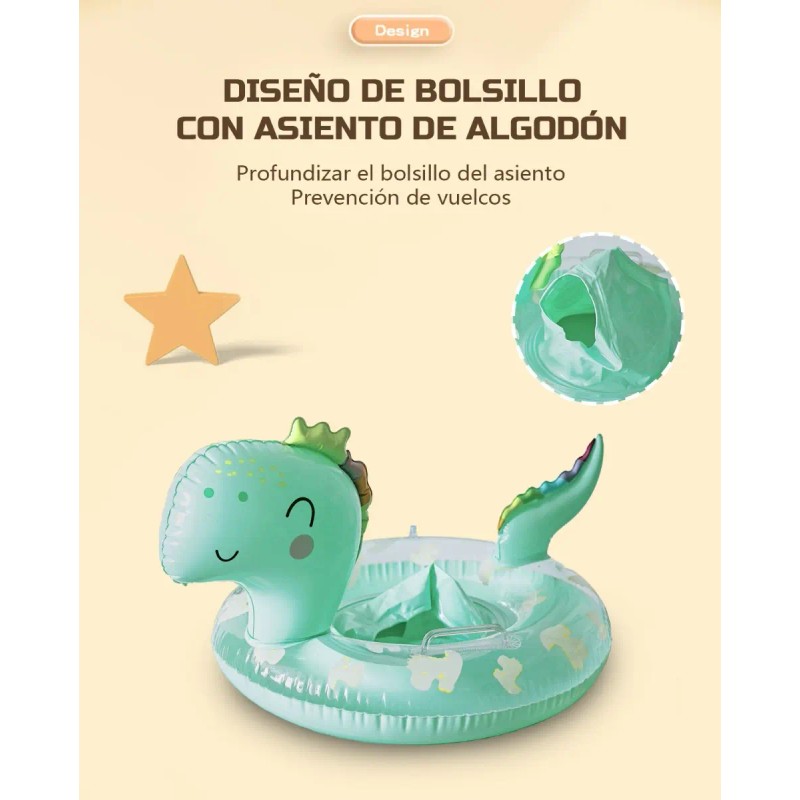 Salvavidas Infantil Flotador Inflable Niños Dinosaurio Playa