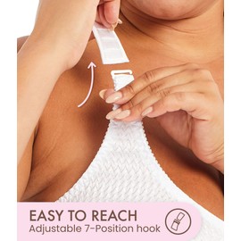 Carole Martin WireFree Front Closure Bra for Women with Adjustable Straps White