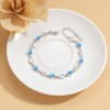 GULICX Blue Silver Bracelet for Women, Adjustable Sterling Silver Love