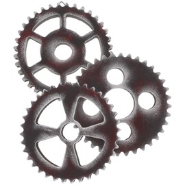 Cabilock 3 Pieces Vintage Gear Steampunk Wall Decoration Wooden Wall Decoration Wall Art Wall Sculpture Antique Steampunk Pendant for Home Bar Cafe Restaurant Decoration