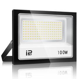 YZYFACAI 100 W LED Outdoor Spotlight, Super Bright 10000 LM LED Spotlight, 7000 K Cool White Spotlight, IP67 Waterproof Outdoor Spotlight, for Backyard, Courtyard, Driveway, Garage, Hallway, Garden