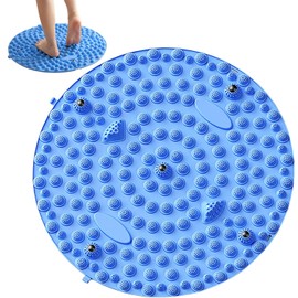 samlyru 足ツボマット 指圧ボード 足つぼマッサージ 【痛気持ちいい】 35cm フットマッサージャーマット 疲労改善 人間工学 足ツボ マット 滑り止め 男女兼用 家庭用 (ブルー, 35cm)