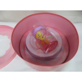 looney tunes TWEETY BIRD Loony Tunes kids dinnerware 3 piece set pink 2001 Cup Bowl Plate