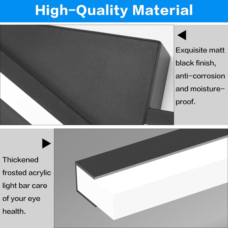 SOLFART Bathroom Vanity Light Dimmable Modern Matte Black Bathroom Light