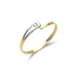 jewellerybox 9ct Gold Staggered Set Diamond Ring - Size J (I - Q Available)