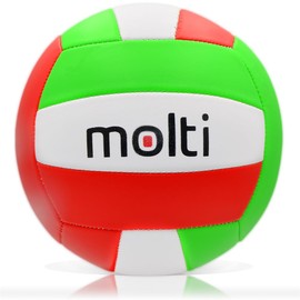 molti Volleyball Beach Volleyball Game Ball Size 5 Sport Leisure Indoor Outdoor Team Game Leisure Game Ball (Green-Red-White)