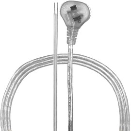 Royal Designs, Inc. CO-4001-SL-8-1 Replacement Lamp Cord with Flat Plug, Stripped Ends Ready for Wiring, SPT-2 UL Listed, 8 ft Long, Silver