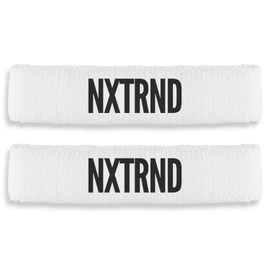 Nxtrnd Bicep Bands for Football, Slim Arm Sweat Bands, Sold as a Pair (White) One Size Fits Most