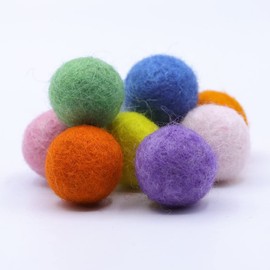 Felt Pom Poms, Wool Felt Balls 2 cm – 0.8 Inch, Handmade Felted Multiple Colors(Red, Pink, Blue, Yellow, Black, White, Pastel and More) Bulk Small Puff for Felting and Garland (120)