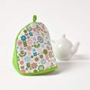 HOMESCAPES Double Design Tea Cosy Retro Flower Muff Teapot Warmer