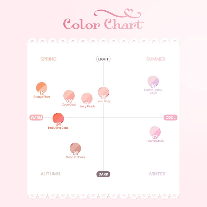 [2aN] Dual Teak Korean Cosmetics (#04 Hot Living Coral, Cheek)