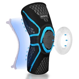 KUBAO Knee Brace For Women Knee Braces For Knee Pain Plus Size Patellar Tendonitis Knee Brace Compression Knee Sleeve For Women Knee Wraps For Weightlifting Motorcycle Knee Pads Blue Black XXL