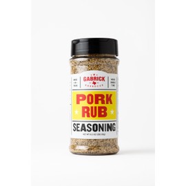 Pork Rub Seasoning | Gabrick BBQ | Paprika-Free BBQ Rub | Central Texas Style Flavor | Perfect for Pork Butts, Chops, Tenderloins & Belly | Brown Sugar & Garlic Blend | 10.3 oz shaker bottle