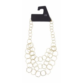 Target New Multi Layered Gold Tone Hexagon Link Necklace NWT #N2534