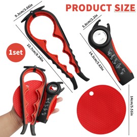 Jar Opener, 3pcs Jar Openers for Arthritis Hands Setlid Opener for Jars and Bottles Jar Opener Gripper Non-Slip Bottle Opener Grip for Bottle Opening Aid