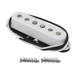 FLEOR Single Coil Pickup Alnico 5 ST Pickups Neck Guitar Pickups Staggered for ST SQ Electric Guitar, White